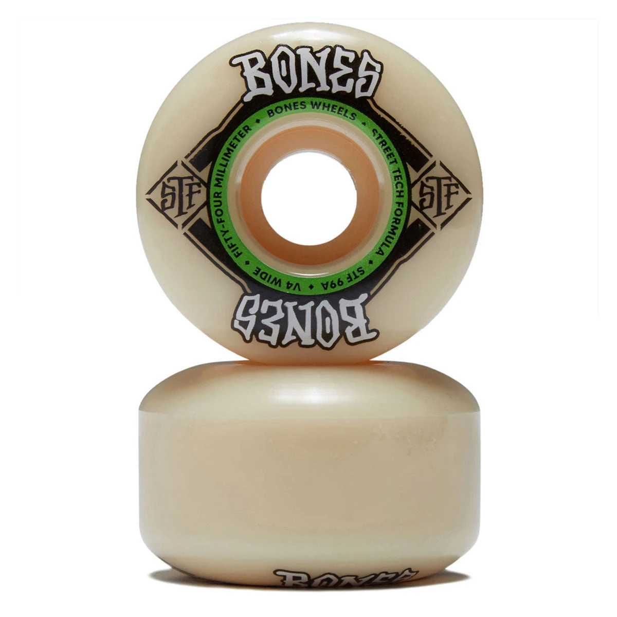 Bones STF Wides 99a V4 Wide Skateboard Wheels - 54mm 4 Bones STF Wides 99a V4 Wide Skateboard Wheels - 54mm - Image 2