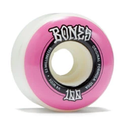 Bones 100s Wides 100a V4 Wide Skateboard Wheels - White - 53mm