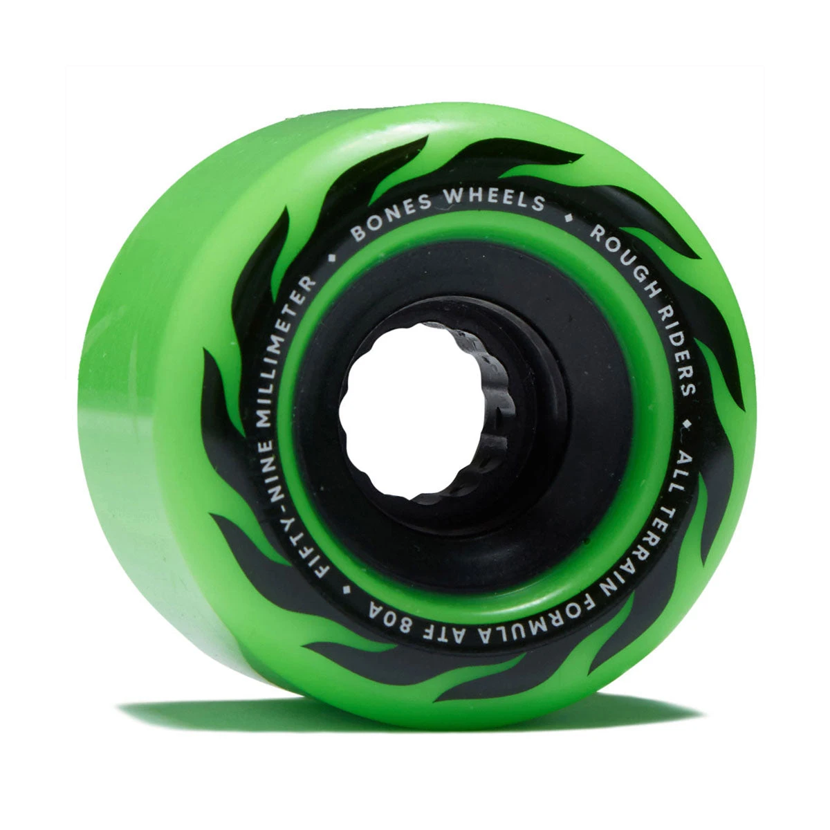 Bones ATF Rough Riders Eternal Flame 80a Skateboard Wheels - Green - 59mm 3 Bones ATF Rough Riders Eternal Flame 80a Skateboard Wheels - Green - 59mm