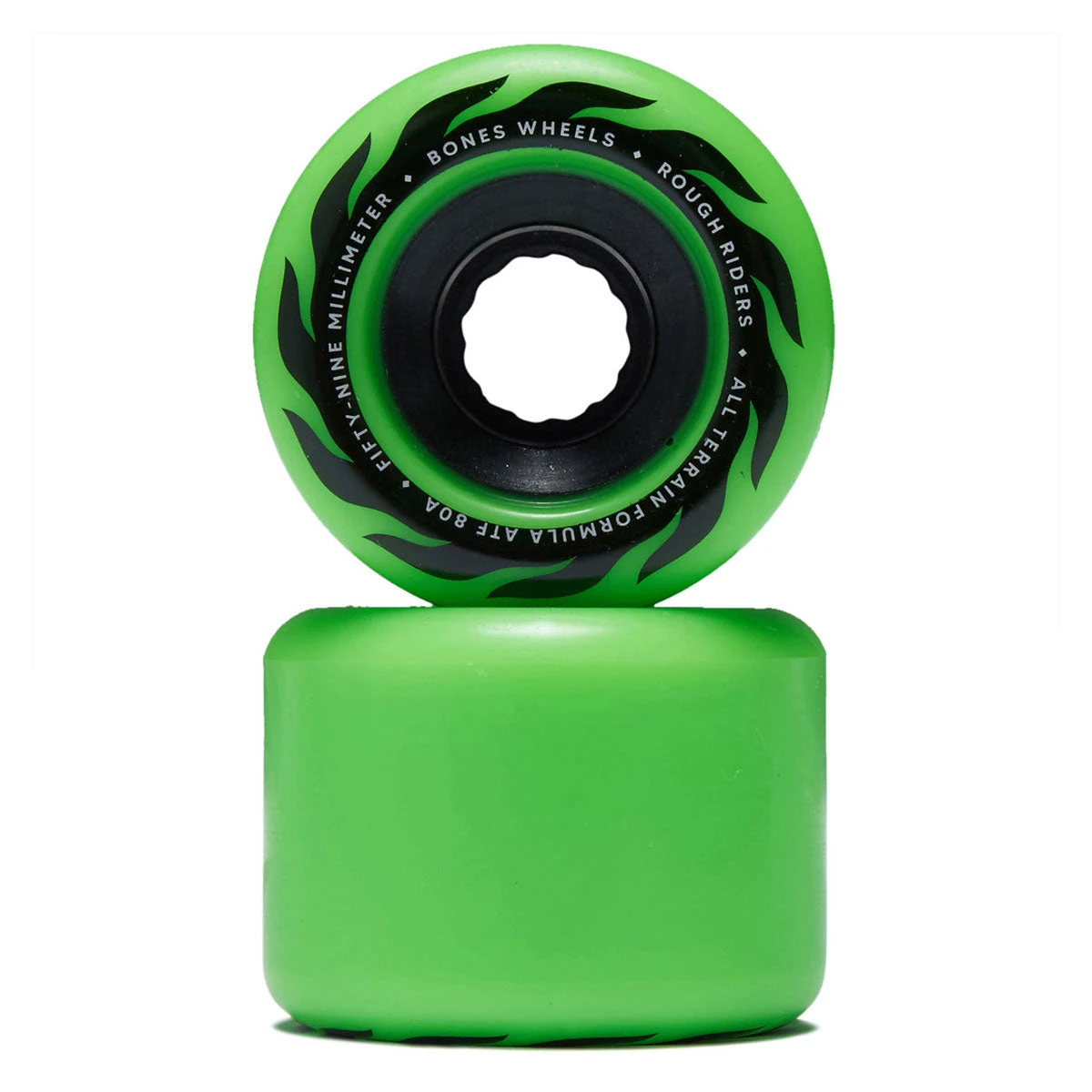 Bones ATF Rough Riders Eternal Flame 80a Skateboard Wheels - Green - 59mm 4 Bones ATF Rough Riders Eternal Flame 80a Skateboard Wheels - Green - 59mm - Image 2