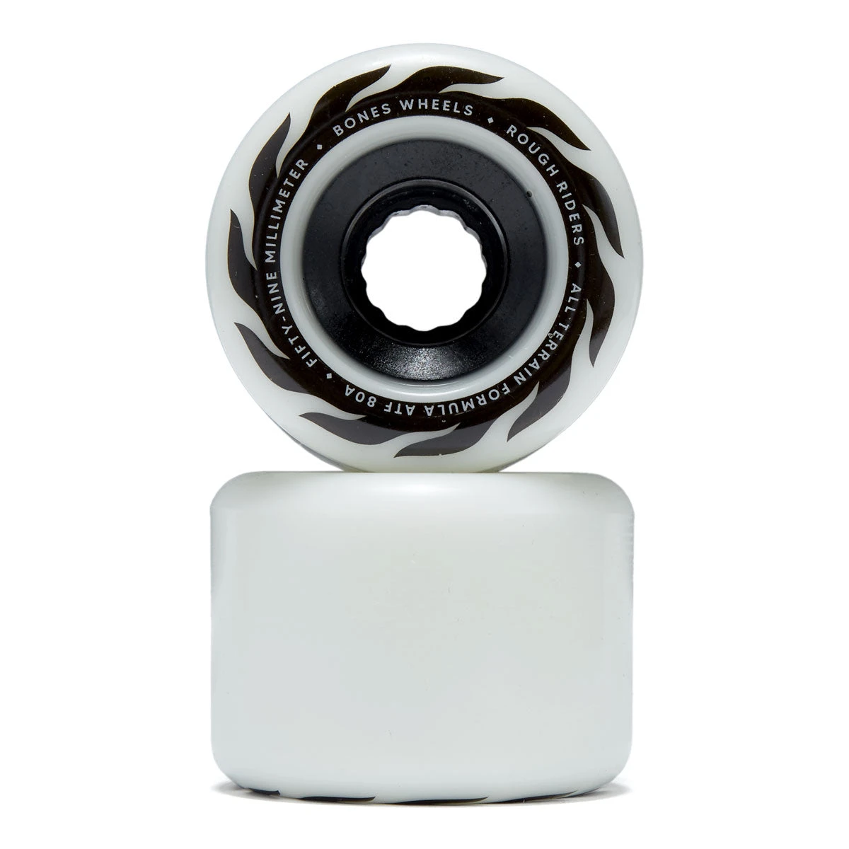 Bones ATF Rough Riders Eternal Flame 80a Skateboard Wheels - White - 59mm 4 Bones ATF Rough Riders Eternal Flame 80a Skateboard Wheels - White - 59mm - Image 2