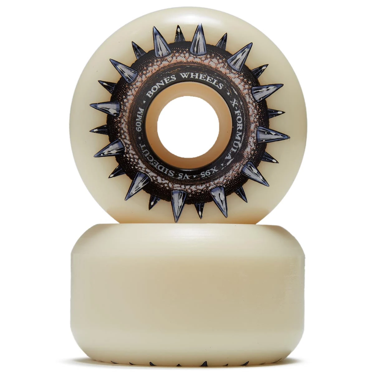 Bones X-Formula Street Cleats 95A Sidecut Skateboard Wheels - 60mm 4 Bones X-Formula Street Cleats 95A Sidecut Skateboard Wheels - 60mm - Image 2