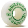 Spitfire 99du Burner Skateboard Wheels - White/Green - 51mm -DADDIES Skate Gear 888560319363 1