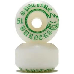 Spitfire 99du Burner Skateboard Wheels - White/Green - 51mm 5 Spitfire 99du Burner Skateboard Wheels - White/Green - 51mm -DADDIES Skate Gear 888560319363 2