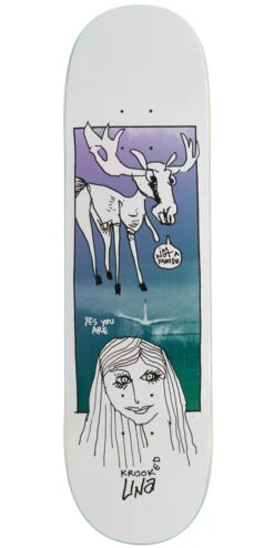 Krooked Una Debate True Fit Skateboard Deck - White - 8.25"