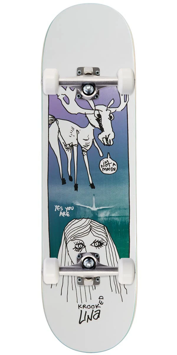 Krooked Una Debate True Fit Skateboard Complete - White - 8.25" 3 Krooked Una Debate True Fit Skateboard Complete - White - 8.25"