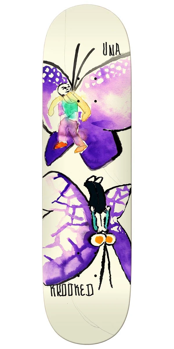 Krooked Una Butterflies Skateboard Deck - 8.28" 3 Krooked Una Butterflies Skateboard Deck - 8.28"