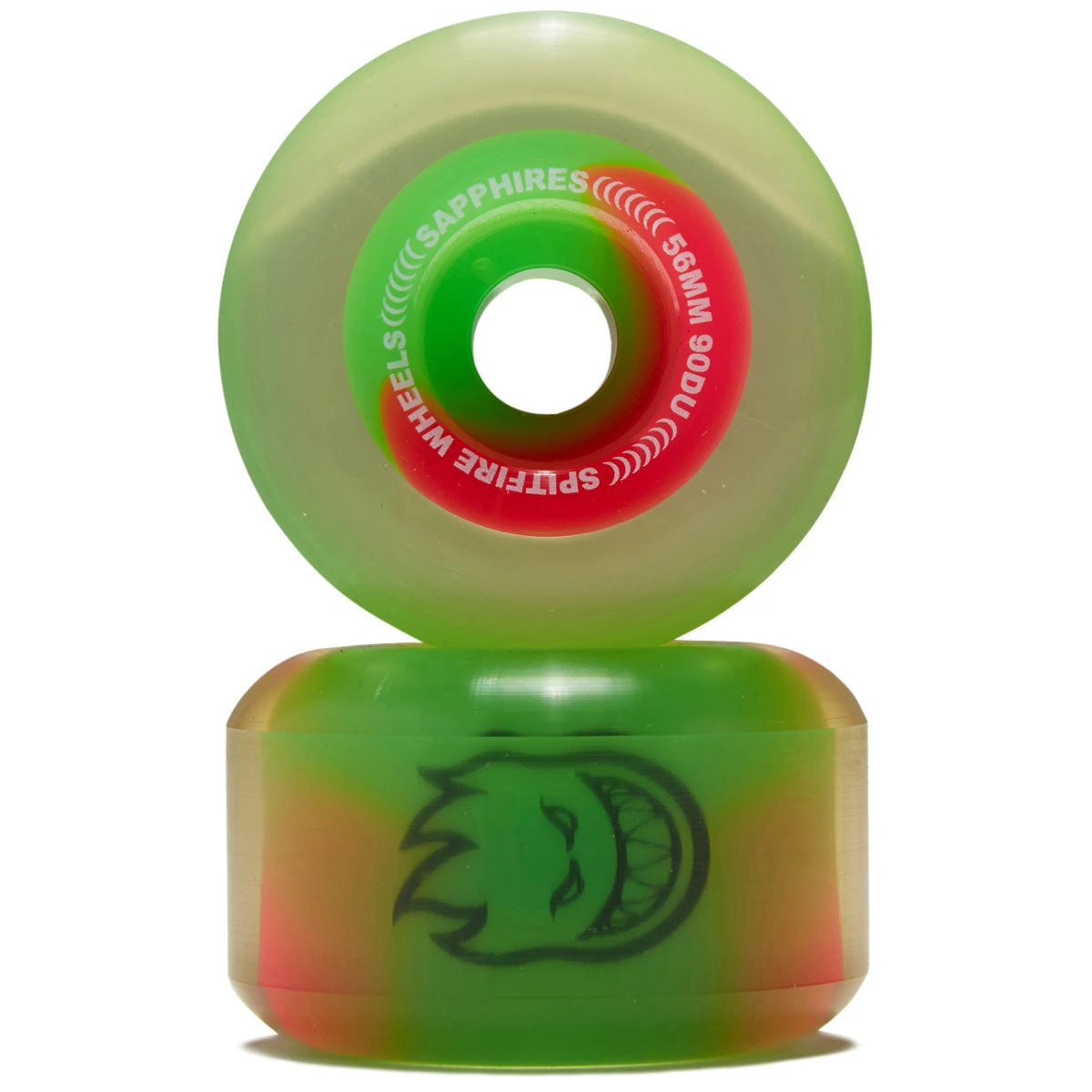 Spitfire 90d Sapphires Skateboard Wheels - Neon Pink/Green - 56mm 4 Spitfire 90d Sapphires Skateboard Wheels - Neon Pink/Green - 56mm - Image 2