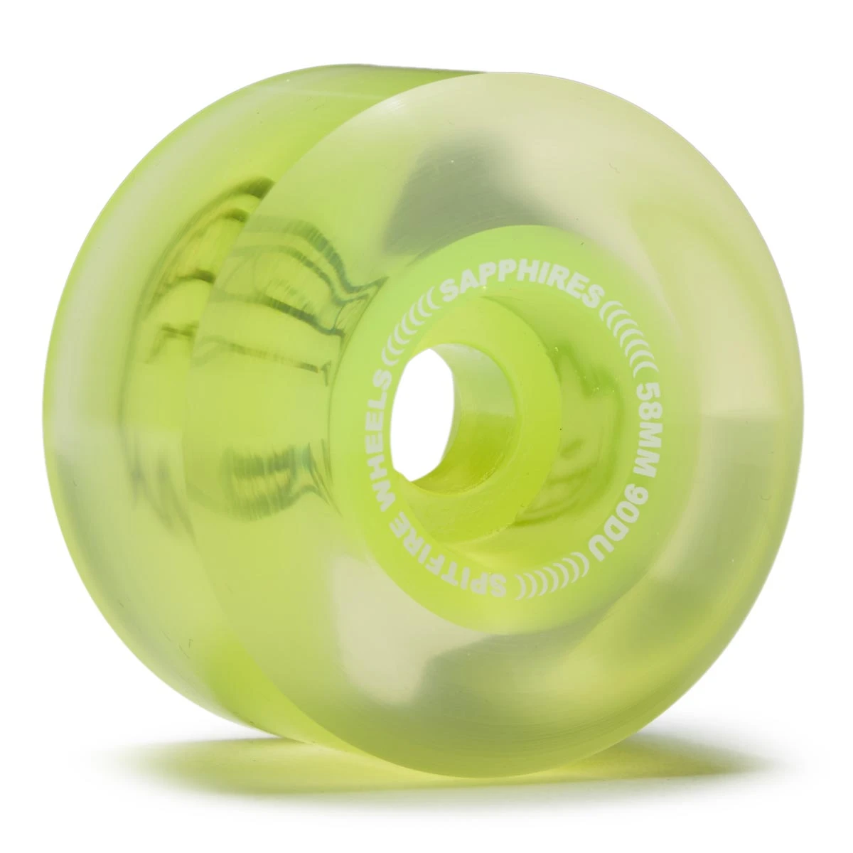 Spitfire 90d Sapphires Skateboard Wheels - Clear/Neon Yellow - 58mm 3 Spitfire 90d Sapphires Skateboard Wheels - Clear/Neon Yellow - 58mm