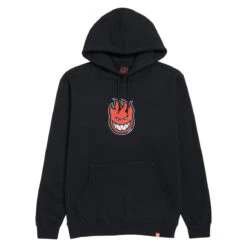 Spitfire Bighead Mid Fill Hoodie - Black/Red/Black/White