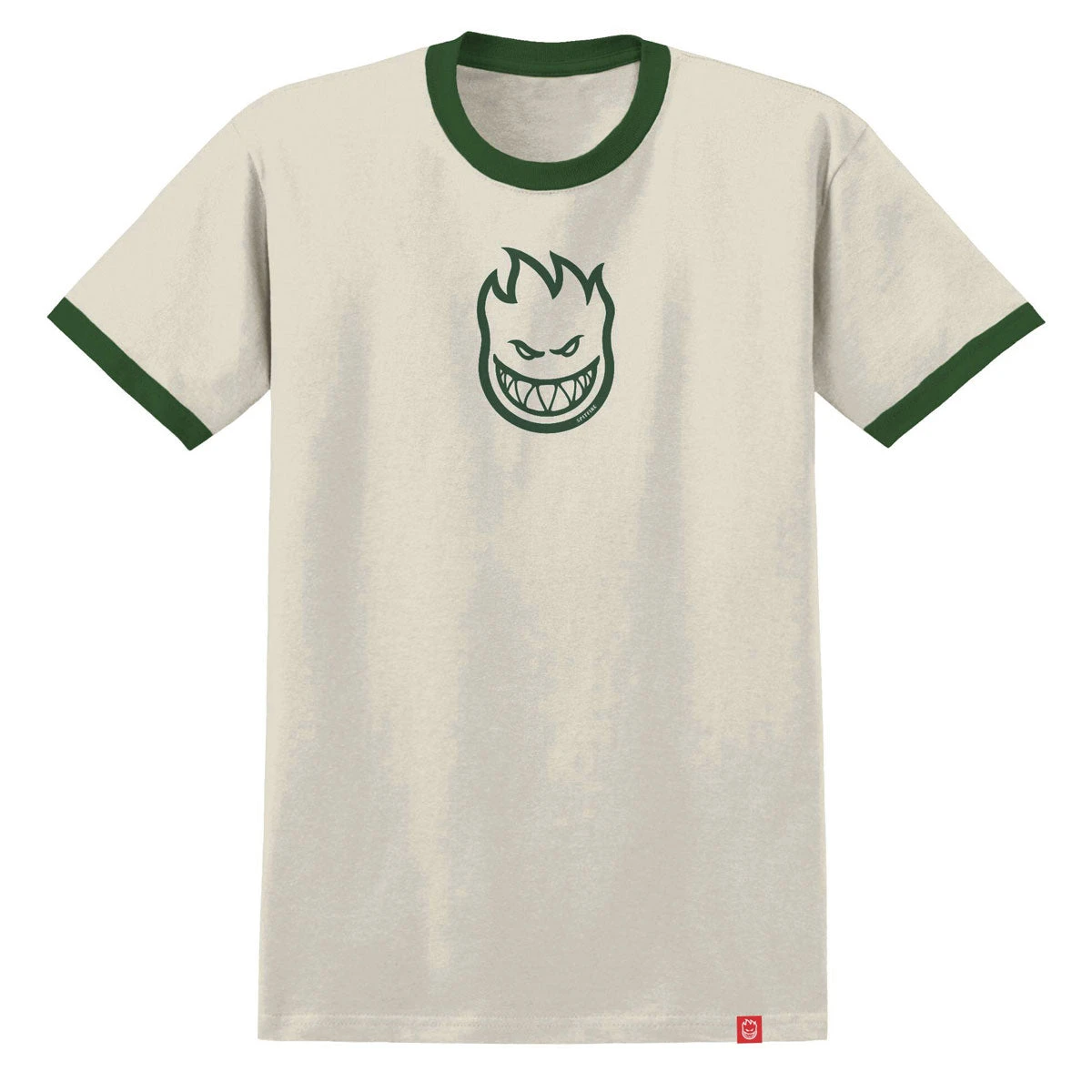 Spitfire Bighead Mid T-Shirt - Natural/Forest Green/Green Print 3 Spitfire Bighead Mid T-Shirt - Natural/Forest Green/Green Print
