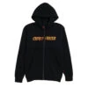 Spitfire Flames Script Zip Up Hoodie - Black -DADDIES Skate Gear 888560345898 1