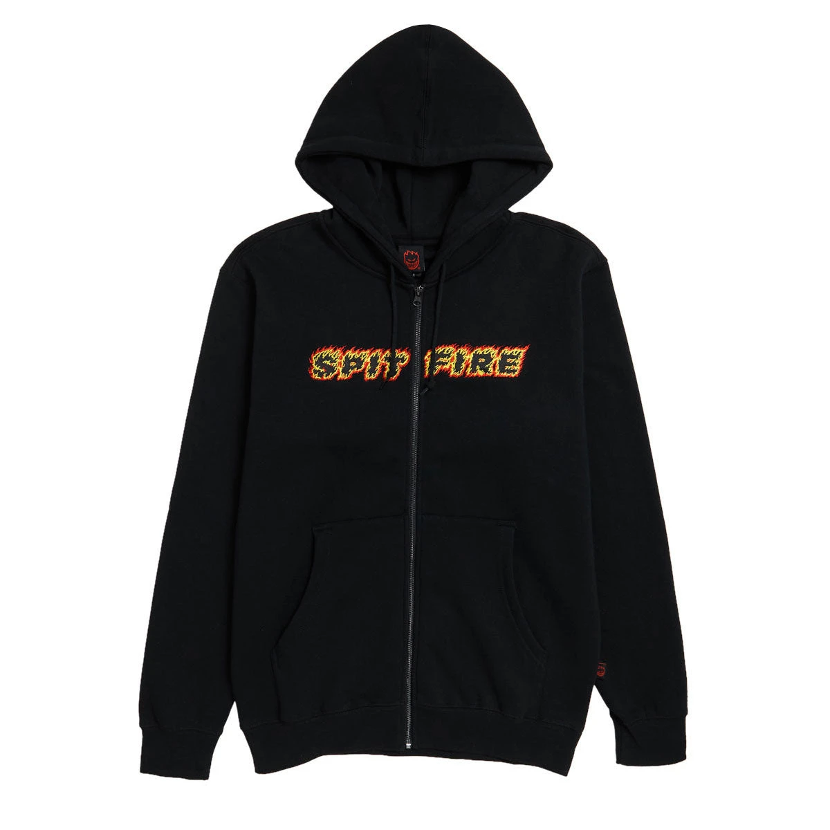 Spitfire Flames Script Zip Up Hoodie - Black 3 Spitfire Flames Script Zip Up Hoodie - Black