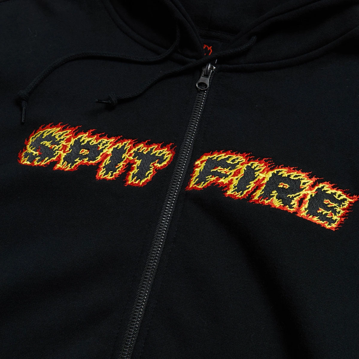 Spitfire Flames Script Zip Up Hoodie - Black 4 Spitfire Flames Script Zip Up Hoodie - Black - Image 2