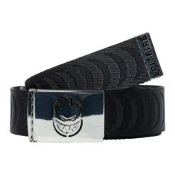 Spitfire Bighead Cut Out Jacquard Swirl Belt - Black