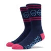 Krooked Eyes Socks - Navy/Blue/Magenta -DADDIES Skate Gear 888560346925 1