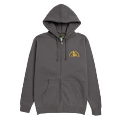 Anti-Hero Rock Dove Emb Zip Up Hoodie - Charcoal/Gold Embroidery