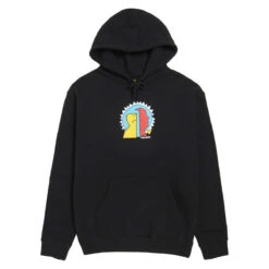 Krooked Mad Back Fill Hoodie - Black/Multi Color Print