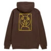 Krooked Moonsmile Raw Hoodie - Brown/Yellow Prints -DADDIES Skate Gear 888560348738 1