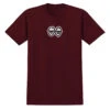 Krooked Eyes Lg T-Shirt - Burgundy/Black/White Print -DADDIES Skate Gear 888560349094 1