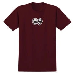 Krooked Eyes Lg T-Shirt - Burgundy/Black/White Print