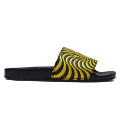 Spitfire Bighead Swirl Slide Sandals - Black/Yellow