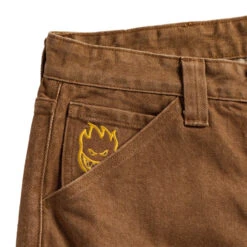 Spitfire Bighead Denim Shorts - Brown 9 Spitfire Bighead Denim Shorts - Brown -DADDIES Skate Gear 888560354487 3