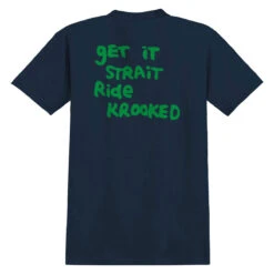 Krooked Strait Eyes T-Shirt - True Navy/Green/Black -DADDIES Skate Gear 888560355996 2