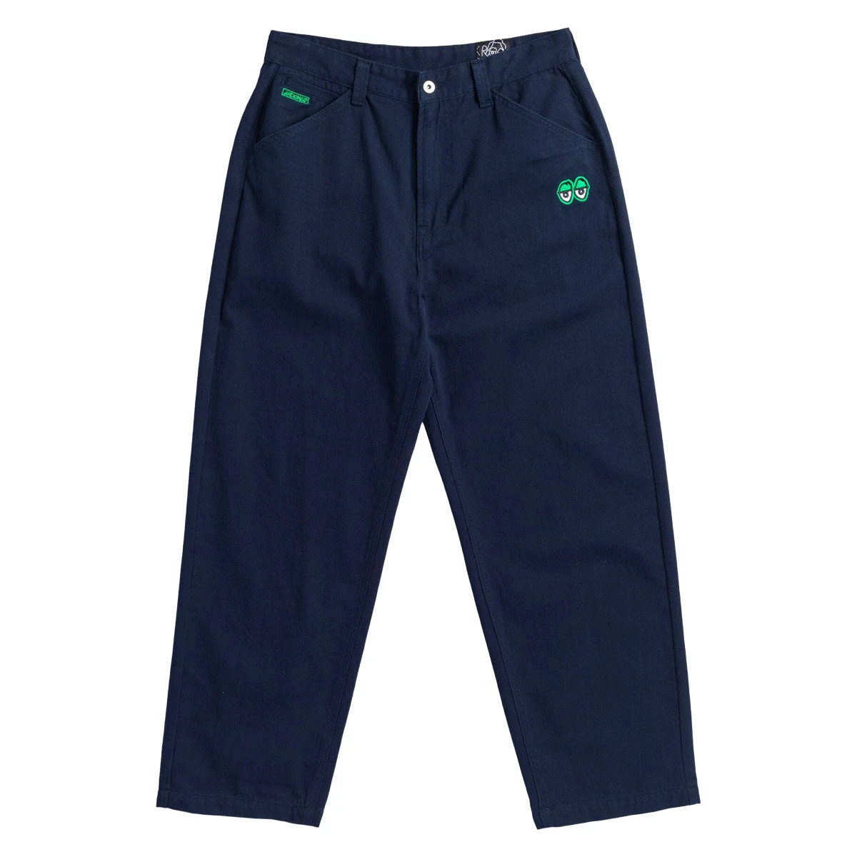 Krooked Eyes Twill Pants - Navy/Green 3 Krooked Eyes Twill Pants - Navy/Green