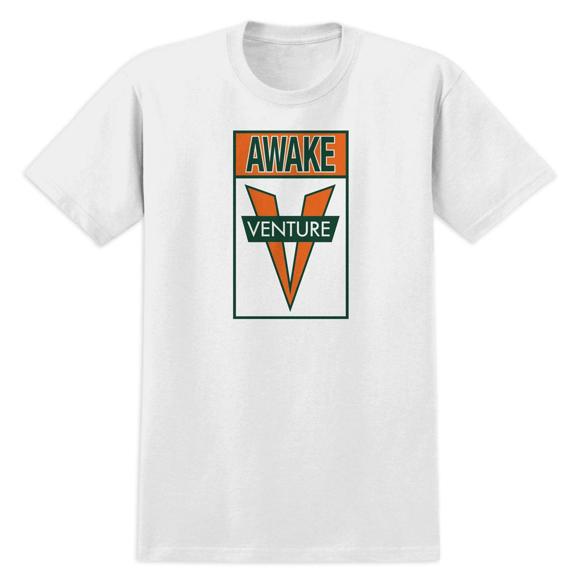 Venture Awake T-Shirt - White/Green/Orange 3 Venture Awake T-Shirt - White/Green/Orange