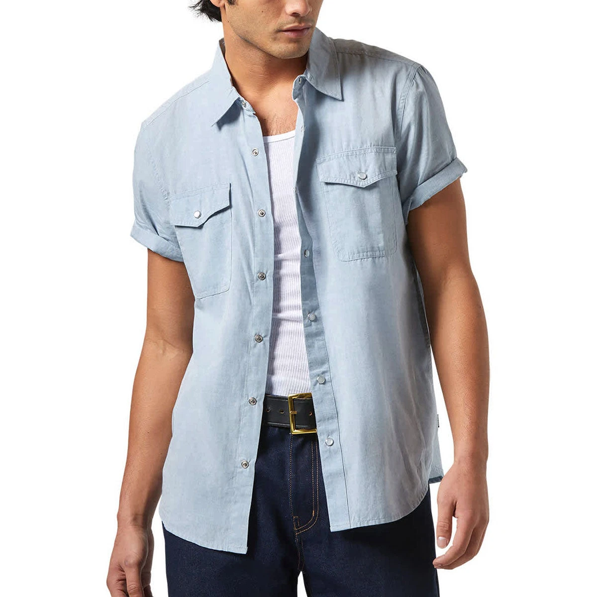 Brixton Wayne Shirt - Medium Blue 3 Brixton Wayne Shirt - Medium Blue