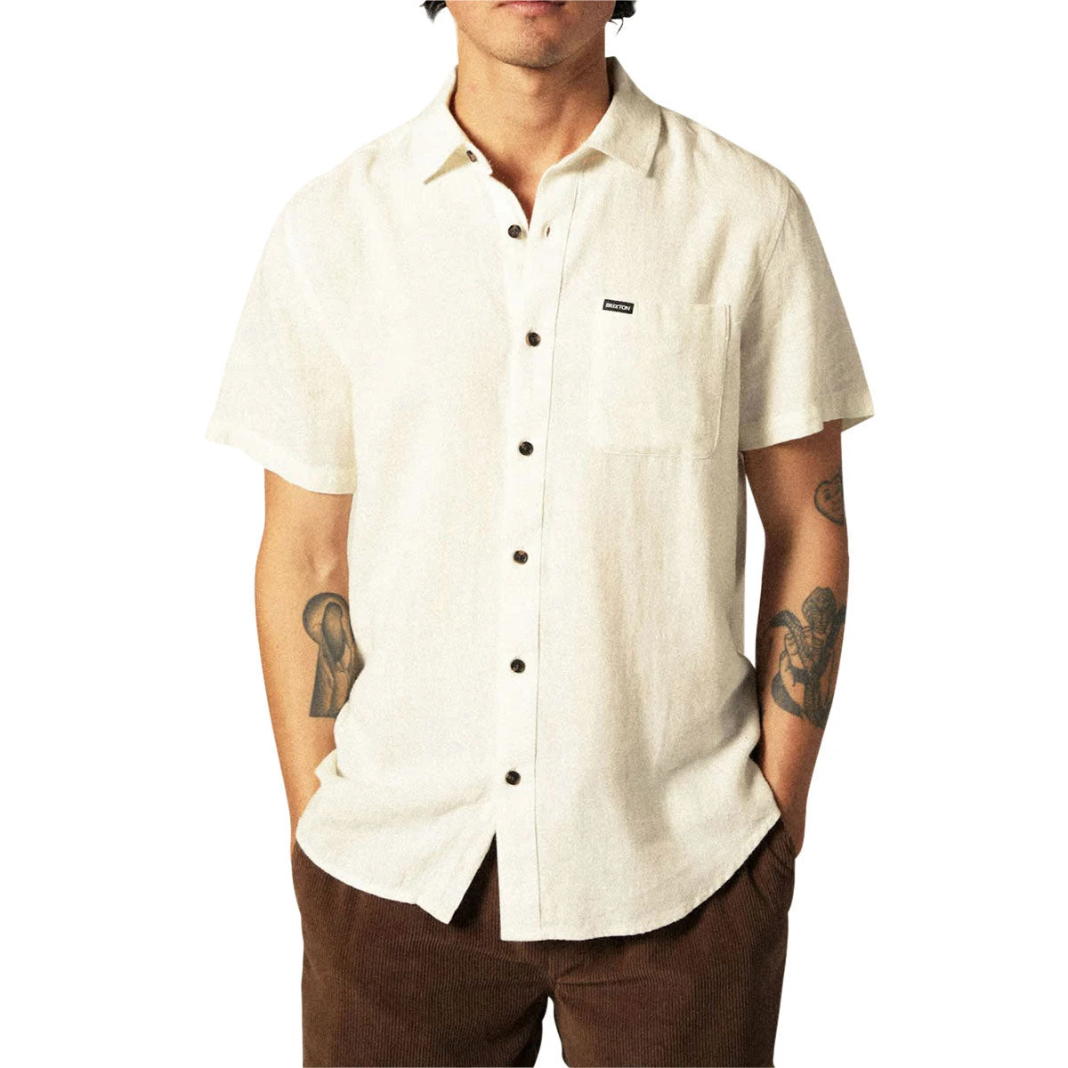 Brixton Charter Organic Cotton Shirt - Egret White 4 Brixton Charter Organic Cotton Shirt - Egret White - Image 2