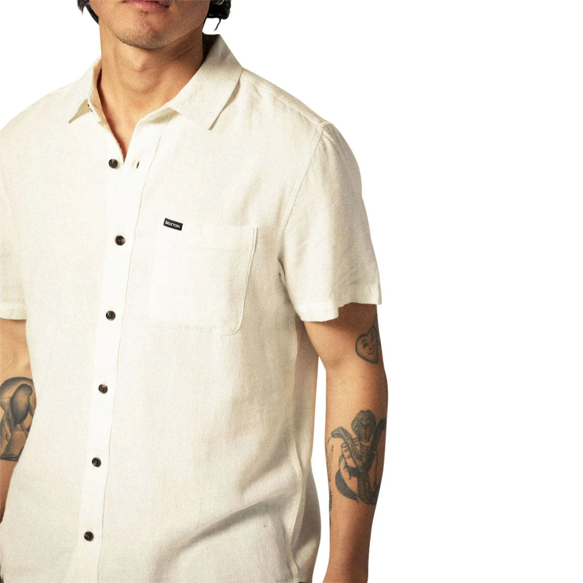 Brixton Charter Organic Cotton Shirt - Egret White 5 Brixton Charter Organic Cotton Shirt - Egret White - Image 3