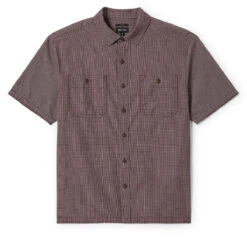 Brixton Cru Micro Plaid Shirt - Cordovan Red Micro Plaid -DADDIES Skate Gear 888588955888 4