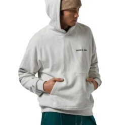 Brixton Embroidered Heavyweight Hoodie - Heather Grey Ash