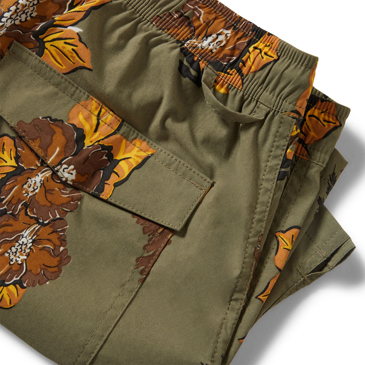 Brixton Everyday Stretch Hybrid Shorts - Olive Surplus Floral 6 Brixton Everyday Stretch Hybrid Shorts - Olive Surplus Floral - Image 4