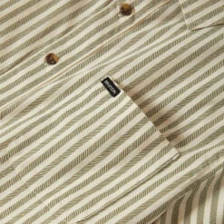 Brixton Charter Print Shirt - Whitecap/Ivy Green Stripe -DADDIES Skate Gear 888588972632 3