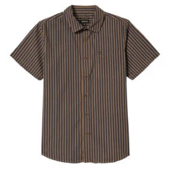 Brixton Charter Print Shirt - Washed Blue/SunnakedStripe