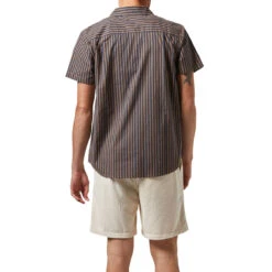 Brixton Charter Print Shirt - Washed Blue/SunnakedStripe -DADDIES Skate Gear 888588972687 3