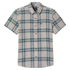 Brixton Charter Linen Blend Shirt - Beige/Azure Blue Plaid 9 Brixton Charter Linen Blend Shirt - Beige/Azure Blue Plaid -DADDIES Skate Gear 888588973080 3