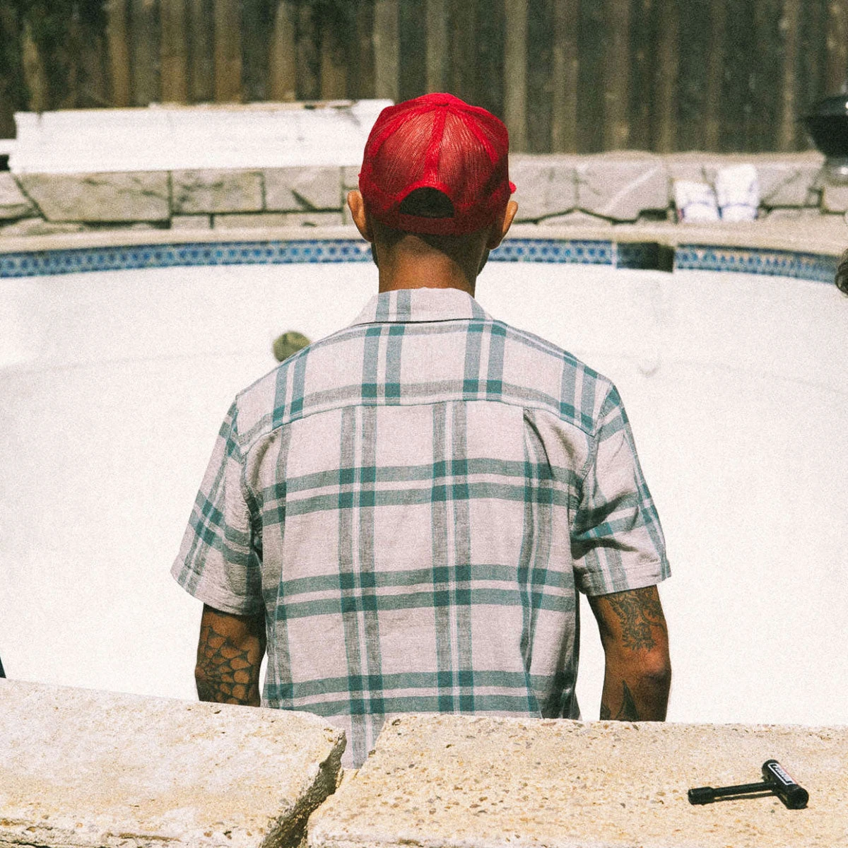 Brixton Charter Linen Blend Shirt - Beige/Azure Blue Plaid 7 Brixton Charter Linen Blend Shirt - Beige/Azure Blue Plaid - Image 5