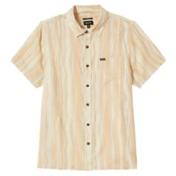 Brixton Cru Slub Shirt - Hazelnut/Painterly Stripe