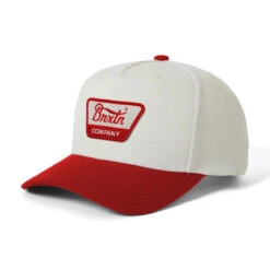 Brixton Linwood C Netplus Mp Snapback Hat - Crimson/Off White