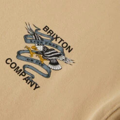 Brixton Live Free Heavyweight Relaxed T-Shirt - Cream Classic Wash -DADDIES Skate Gear 888588977583 3