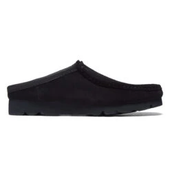 Clarks Wallabee Slip Shoes - Black Suede