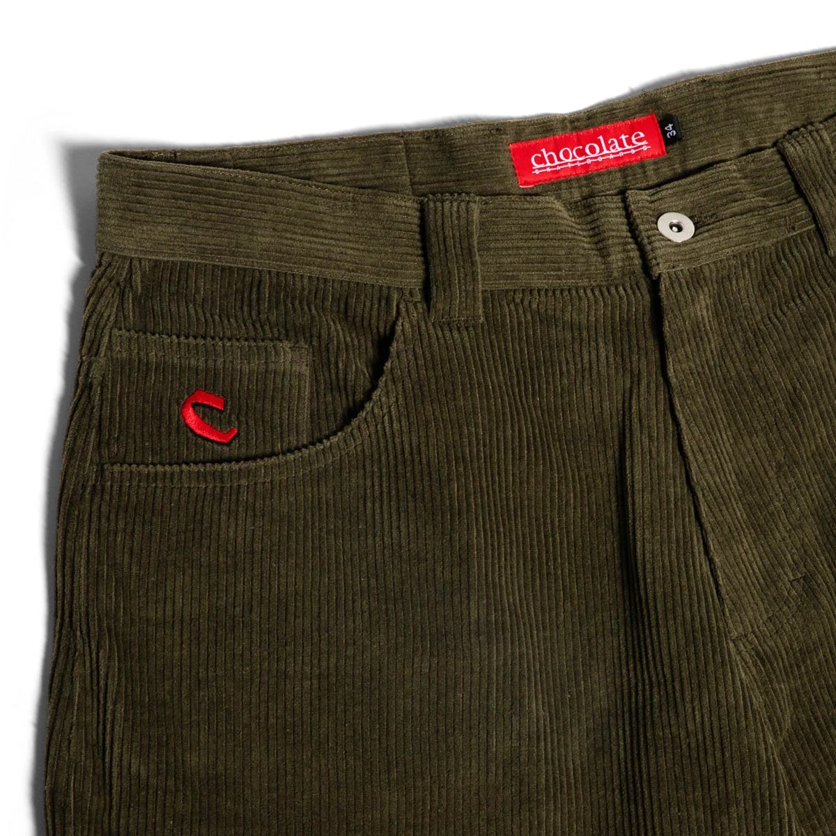 Chocolate Cord Pants - Olive 6 Chocolate Cord Pants - Olive - Image 4