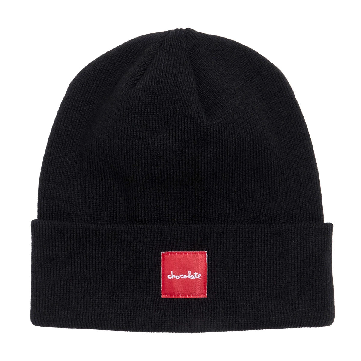 Chocolate Square Label Tight Cuff Beanie - Black 3 Chocolate Square Label Tight Cuff Beanie - Black