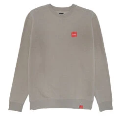 Chocolate Square Label Crew Sweatshirt - Cement Grey