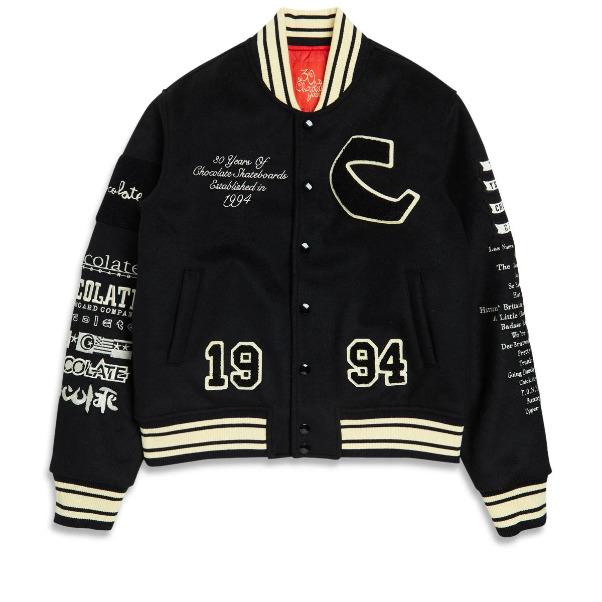 Chocolate Team Varsity Jacket - Black/White 3 Chocolate Team Varsity Jacket - Black/White