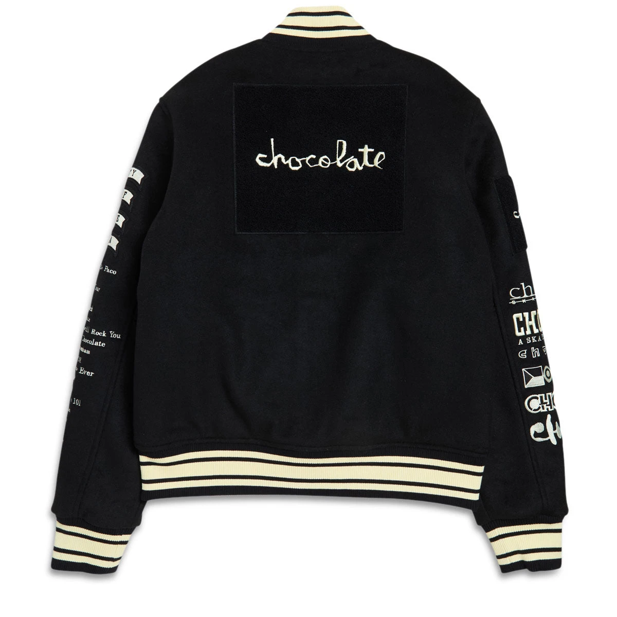 Chocolate Team Varsity Jacket - Black/White 4 Chocolate Team Varsity Jacket - Black/White - Image 2